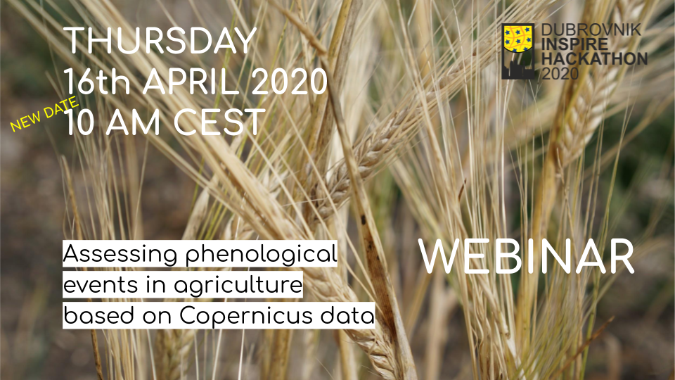 Upcoming Webinar: Assessing phenological events in agriculture based on Copernicus data 