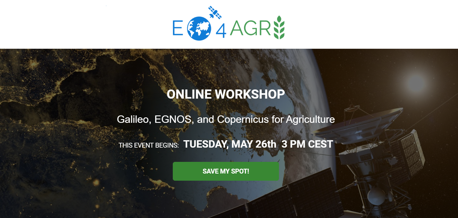 ONLINE WORKSHOP: Galileo, EGNOS, and Copernicus for Agriculture